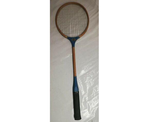 Vintage blue flash wood badminton racket | Selency