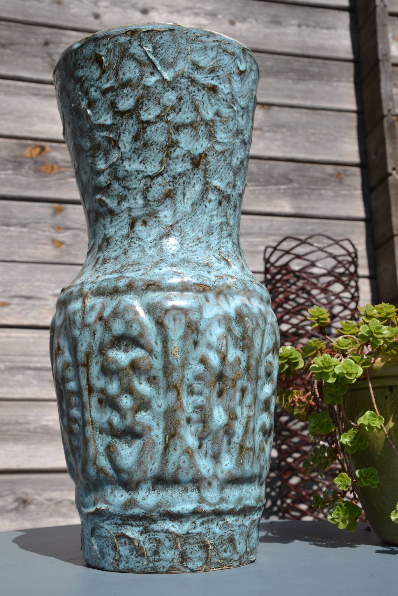 Large Vallauris vase "sea foam" H 41.5 cm