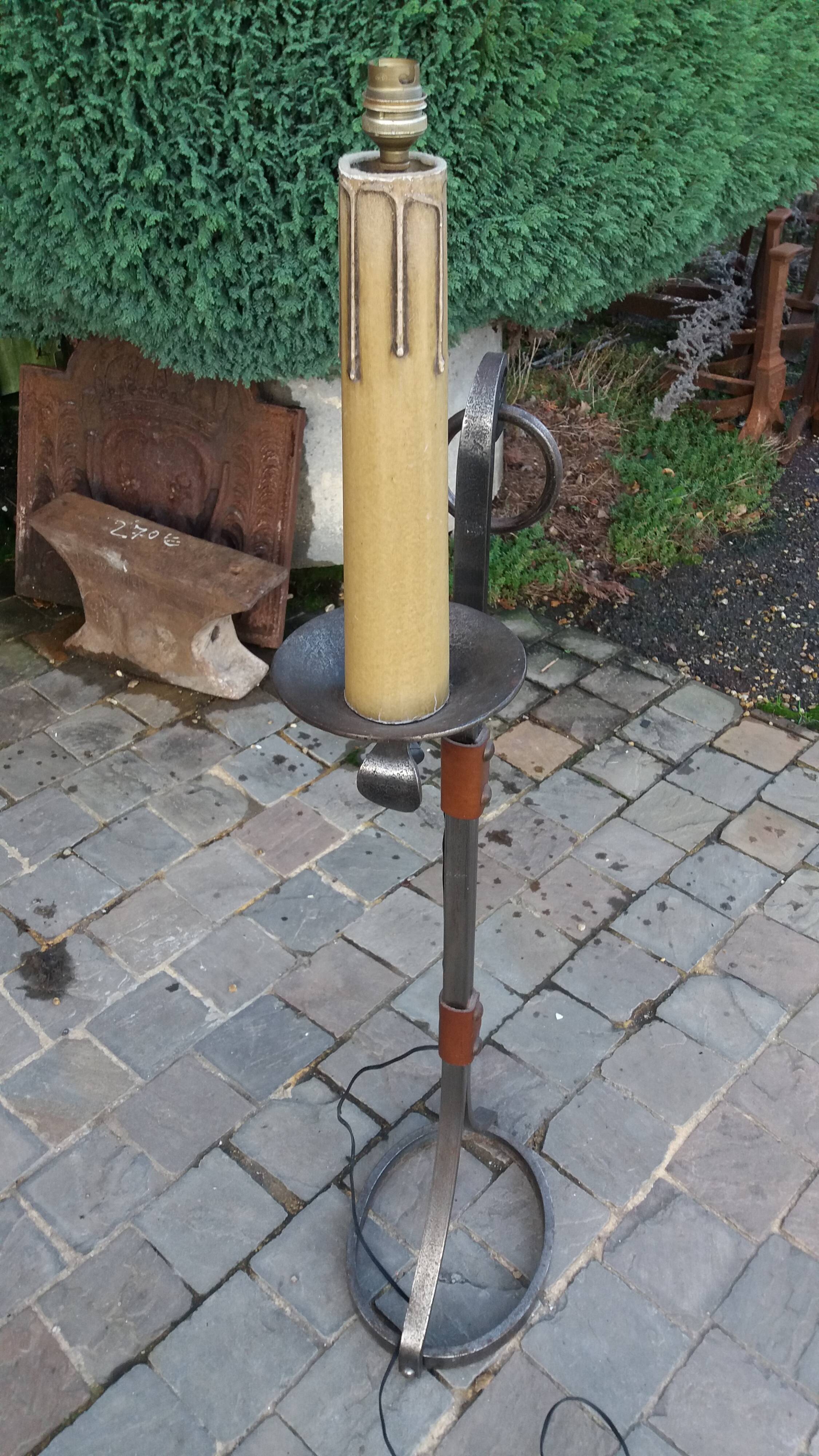Wrought iron floor lamp by Jean Pierre Ryckaert