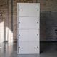 Light taupe vintage cabinet with sliding doors KEWLOX