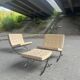 Ensemble 2 fauteuils et ottoman Barcelona-Alivar-80’s