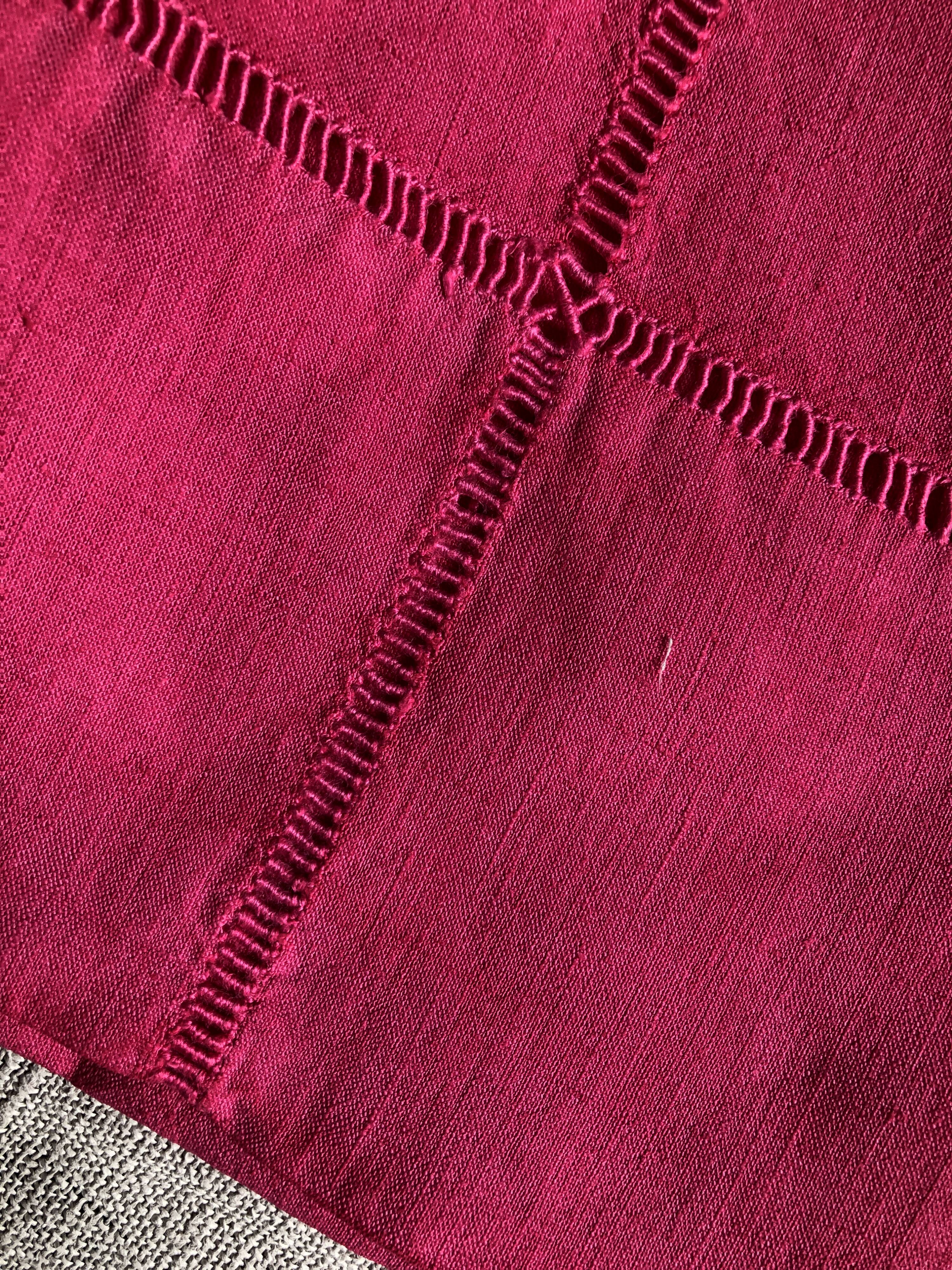 Antique Linen and Cotton Sheet Dyed in Fuchsia
