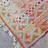 Old kilim handmade wool oriental rug - 150 x 81cm