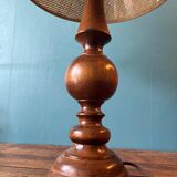 Wooden foot table lamp