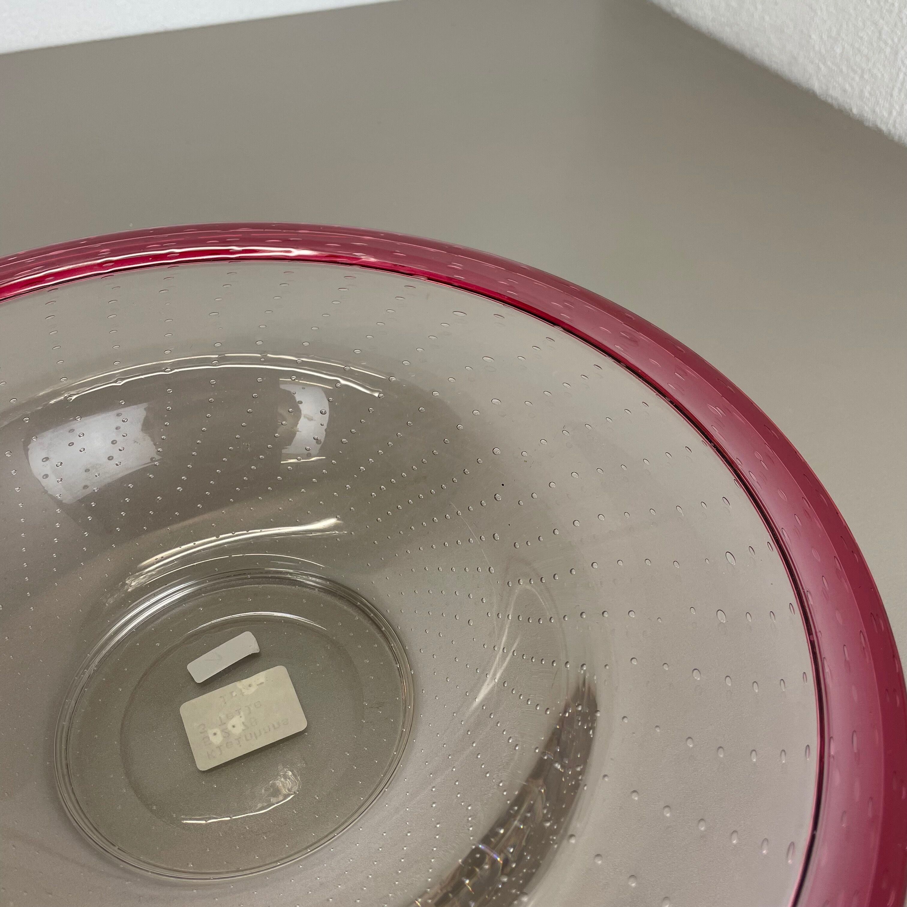 German 2,2kg Glass Bowl by Karl Wiedmann for WMF, 1960s Baushaus Art Deco