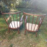 Pair of Baumann fan armchairs