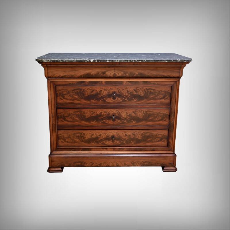 Mahogany chest of drawers, Louis-Philippe style – Late 19th century