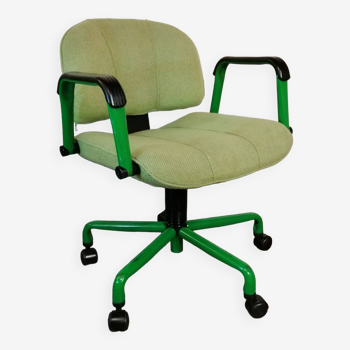 Fauteuil de bureau vert Steelcase pied 5 branches design, vintage 1970