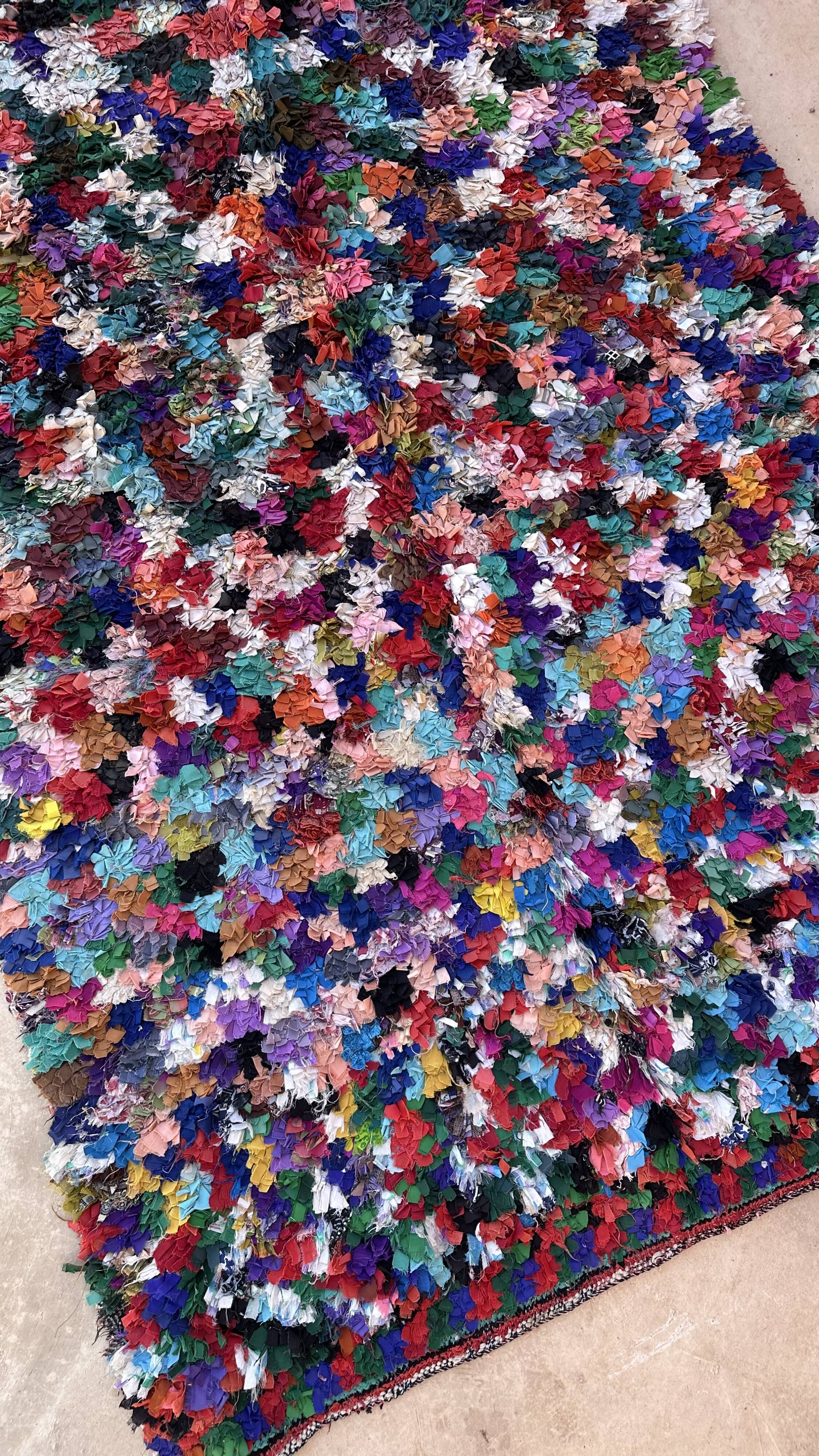 Tapis Marocain Boucherouite coloré - 138 x 260 cm