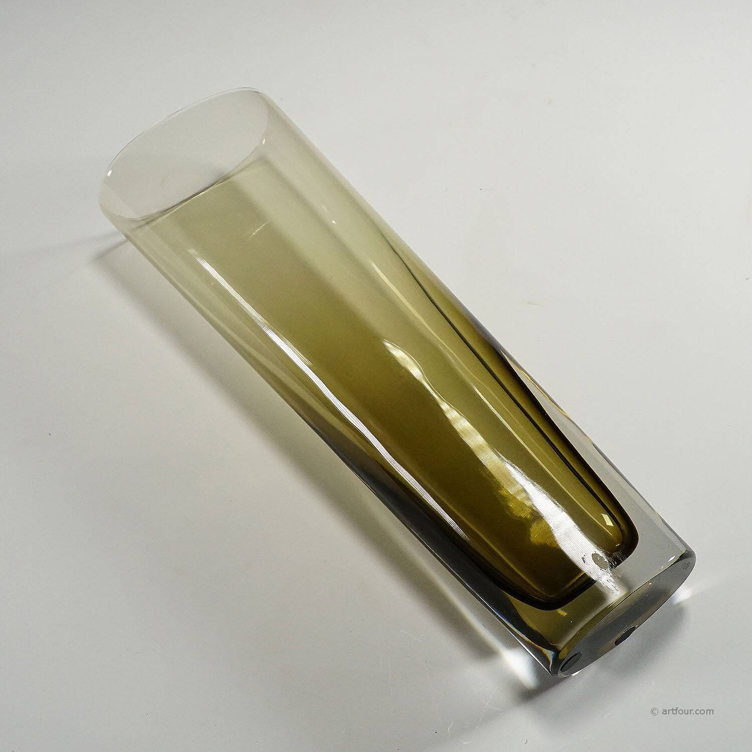 Flavio Poli for Seguso Sommerso Vase Murano circa 1960