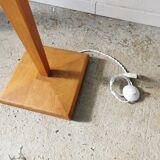 Art deco floor lamp Mazda chrome opaline wood