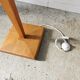 Lampadaire art déco Mazda chrome bois opaline