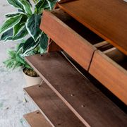 Vintage teak shoe cabinet from the 1960s.