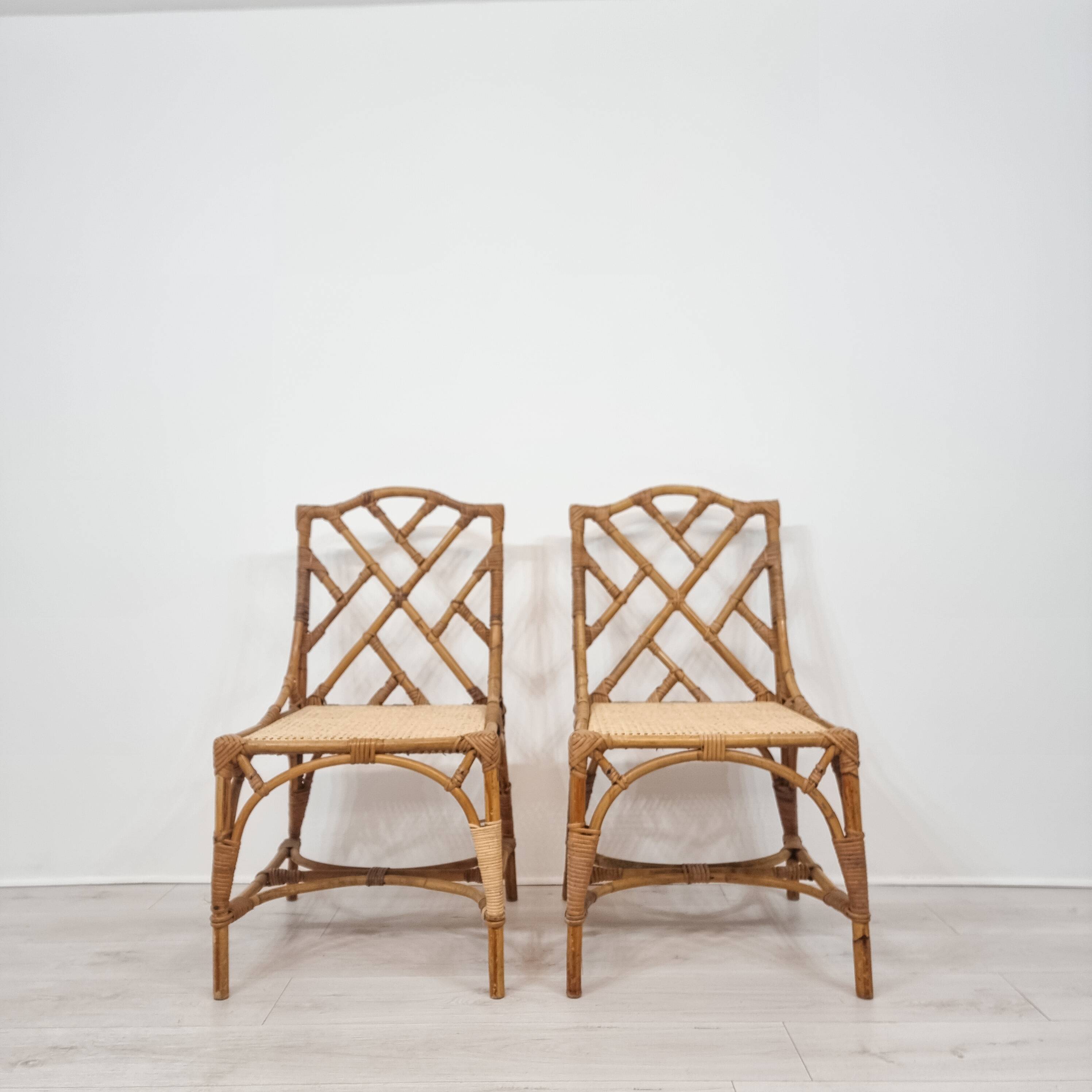Wicker chairs attributed to Dal Vera, 1970