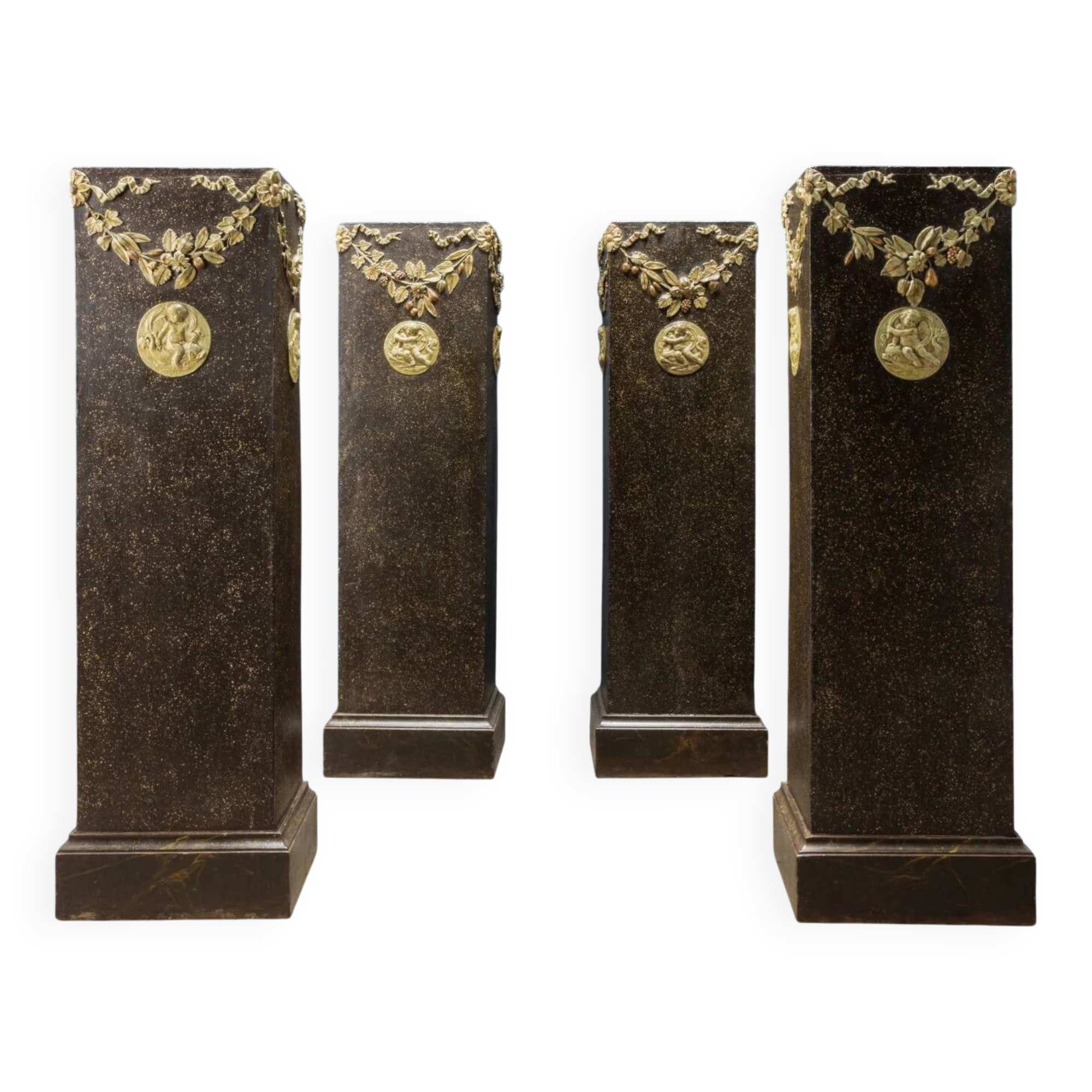 Ancient neoclassical poplar columns, Italy, 18th century