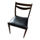 Chaise scandinave teck simili cuir
