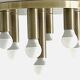 Mid-century ceiling light, brushed brass by Solken Leuchten, 7 lamps.