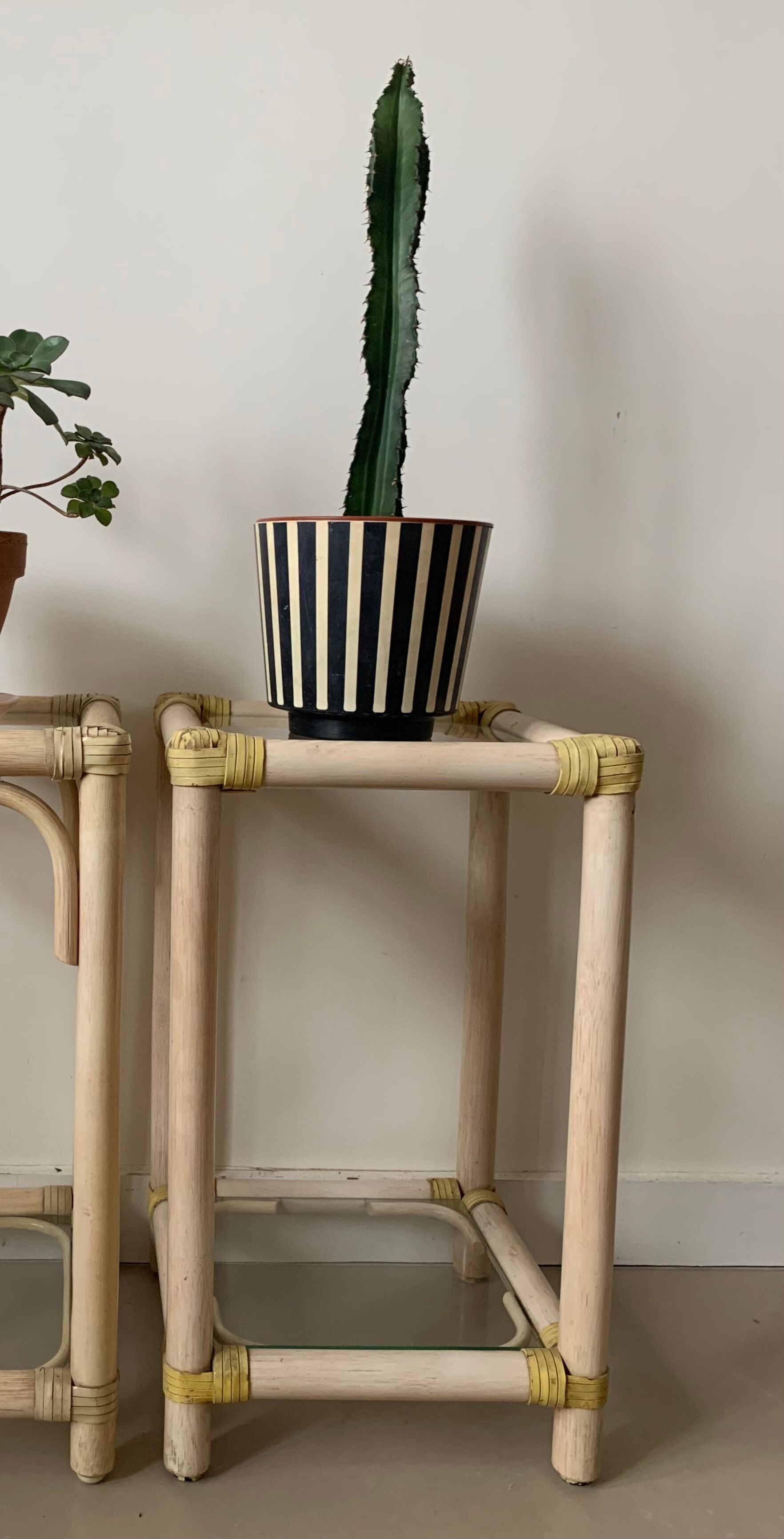 Vintage rattan bedside table