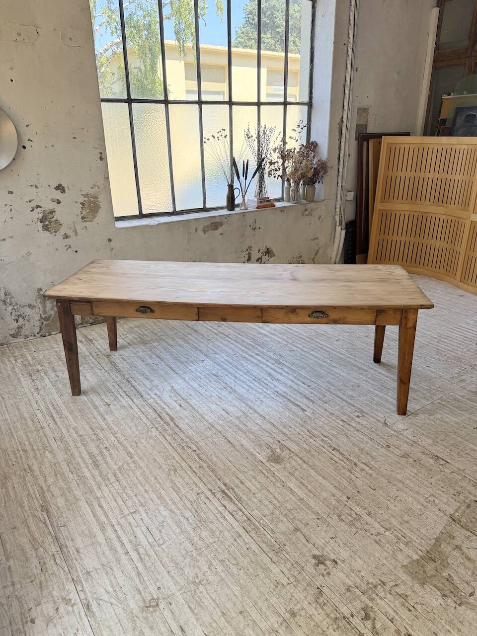 1950s pine farmhouse table 220cm