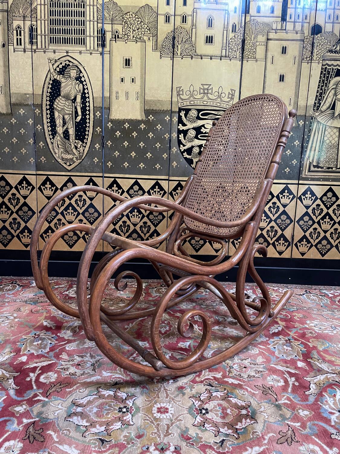 Thonet bentwood and cane rocking chair
