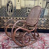 Thonet bentwood and cane rocking chair