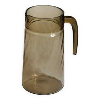 Pichet vintage en verre fumé