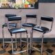 Chaise tabouret de bar chrome 1980