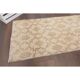 1970s vintage Turkish hand-knotted wool cotton beige runner rug 62x261