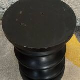 Black solid wood stool