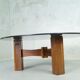Table basse italienne moderne de bois de rose années 60