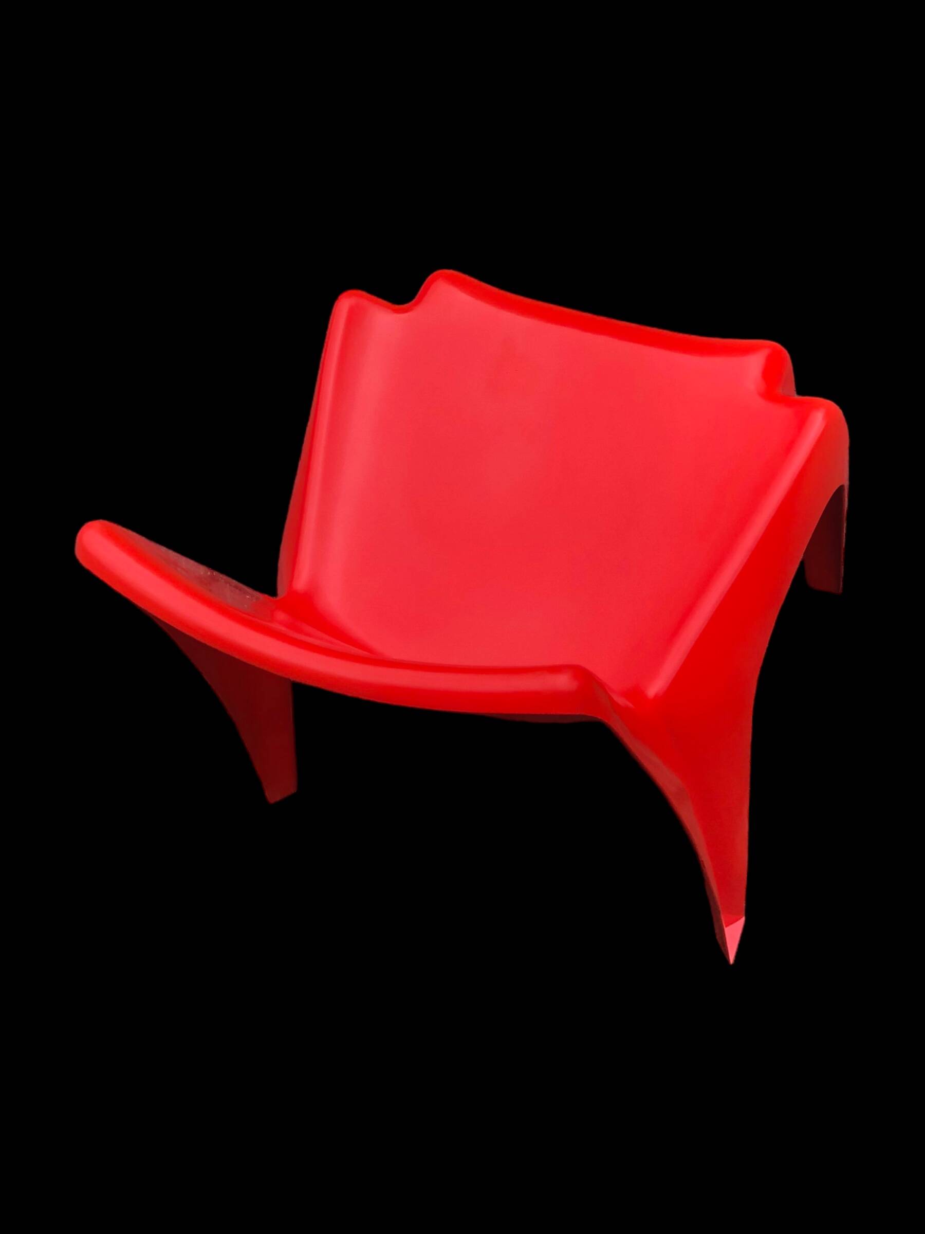 Space Age Bofinger BA1171 RED stackable fiberglass chair by Helmut Baetzner