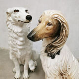 Vintage Italian ceramic dog statue sculpture XL