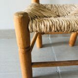 Children's chair blond wood and straw