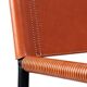 Pair of bar stools with backrest in tobacco colour and metal frame.