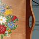 Hand-painted solid wood serving tray, folk art