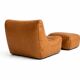 Vintage camel lounge chair with footrest