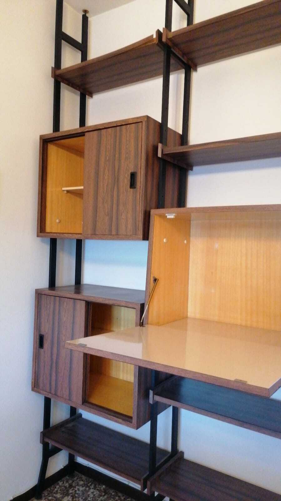 Library shelves of the 60s, Italian rosewood production