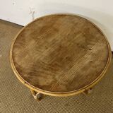 Small round vintage rattan table