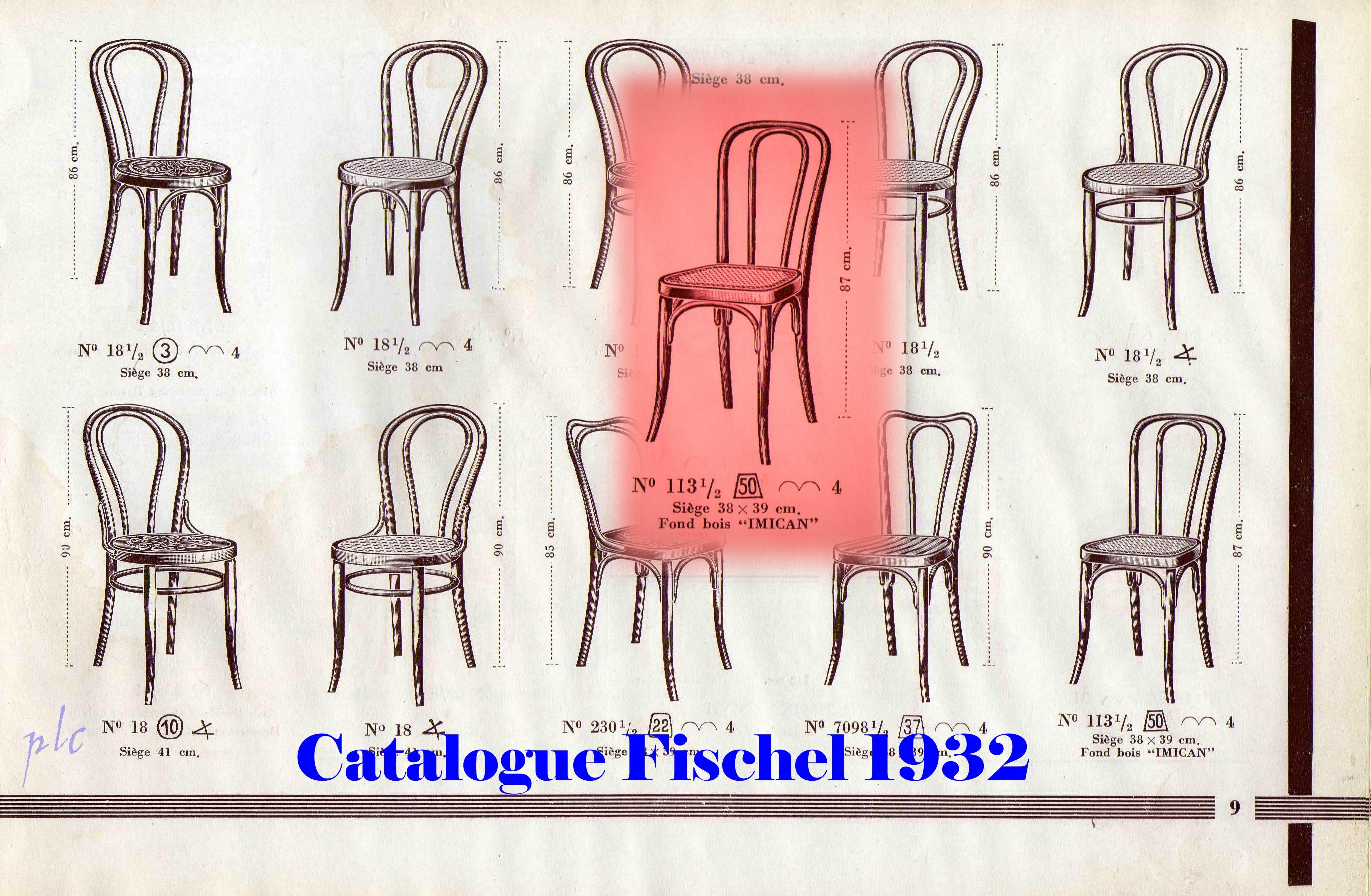 Canned bistro chair Fischel N°113, circa 1925