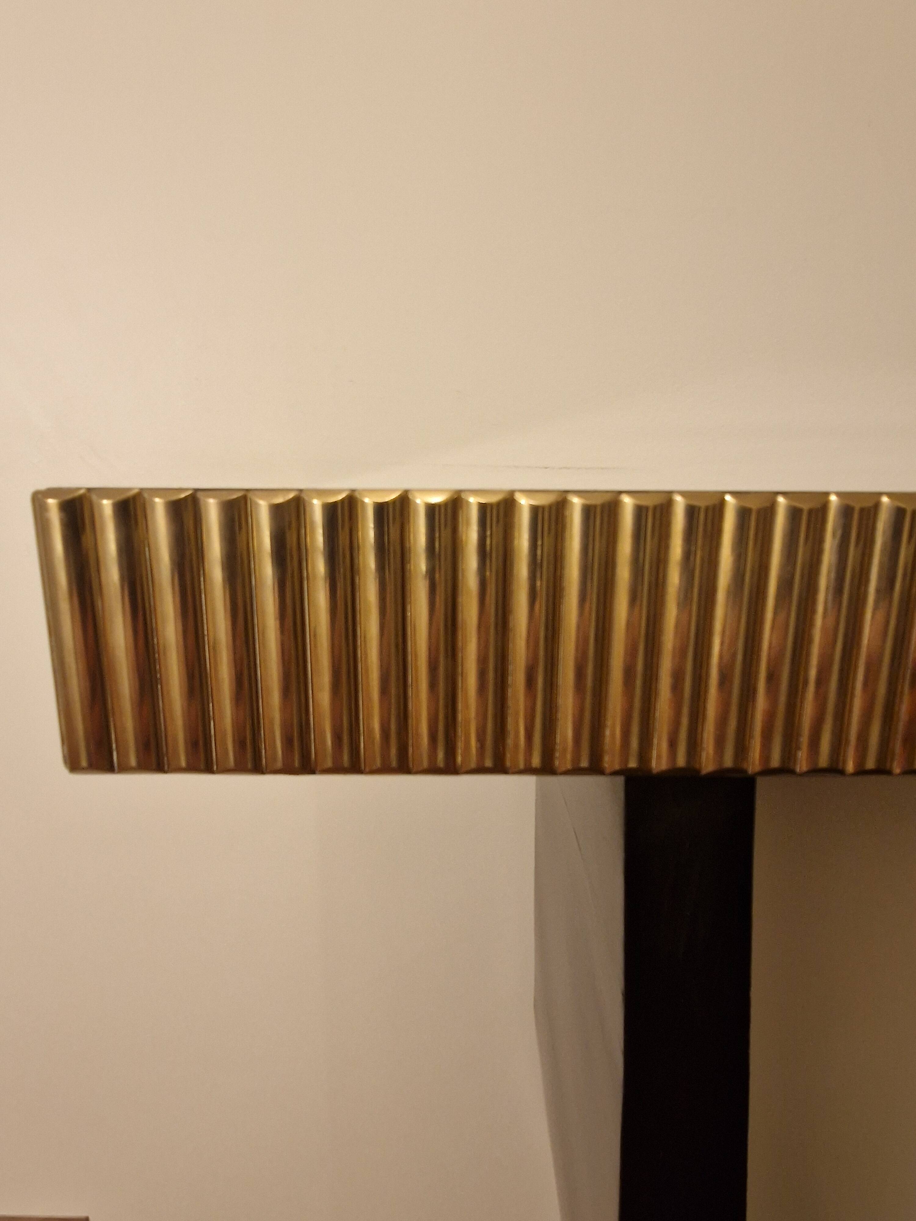 Art Deco console in black lacquered wood