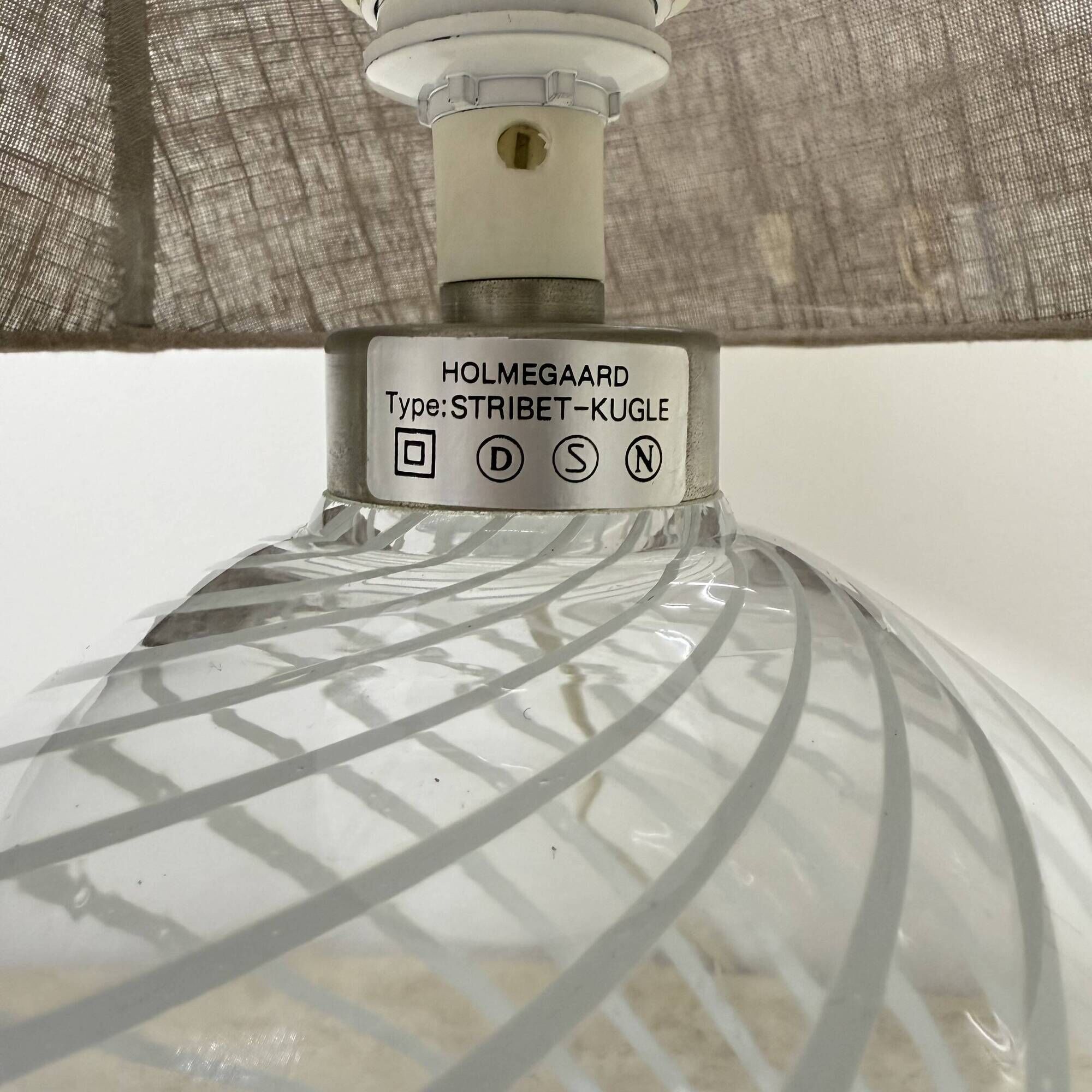 Mid-century design Holmegaard Swirl lamp , 1970s Denmark