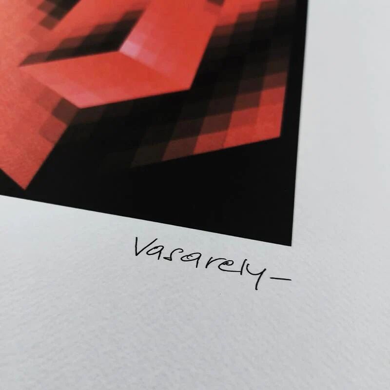 1970s Victor Vasarely limited numbered edition lithograph.