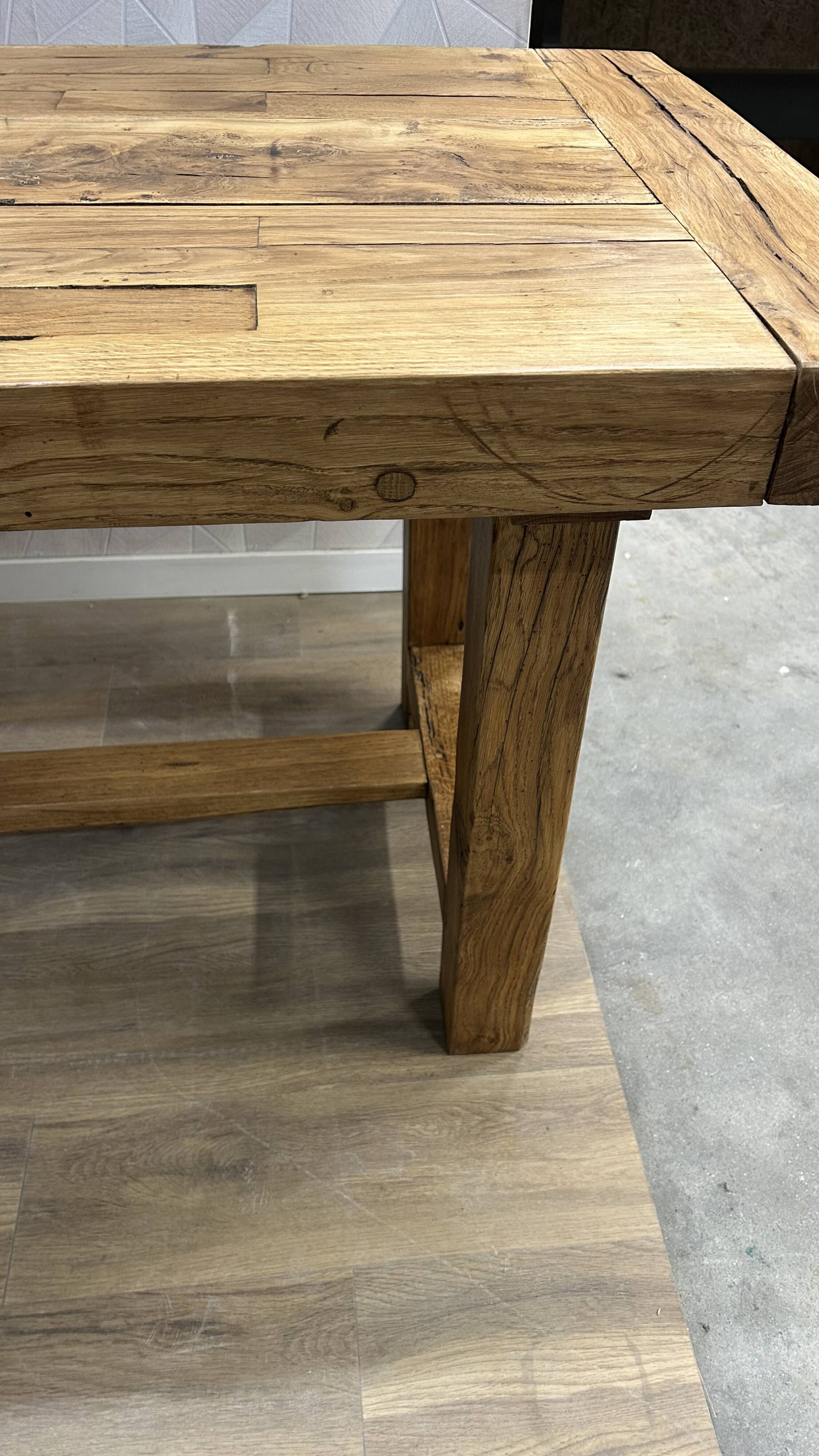 Genuine farmhouse table in renovated solid oak