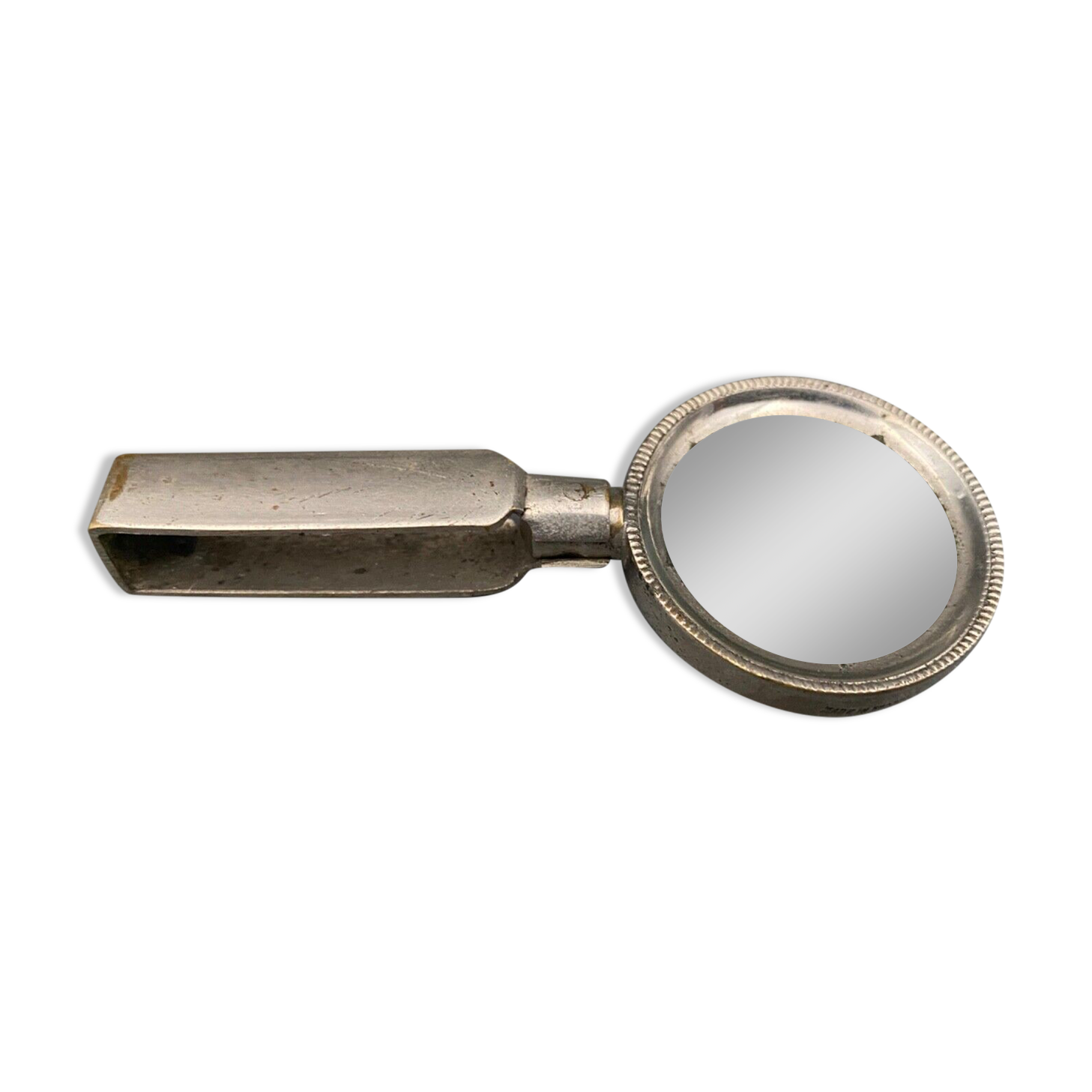 Foldable magnifying glass in silver metal 1900