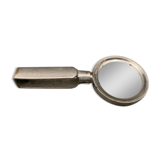 Foldable magnifying glass in silver metal 1900