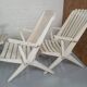Lot 5 garden armchairs in vintage white wood