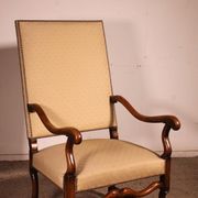 Louis XIV Style Armchairs in Sheep Bone in Walnut - 19th Century