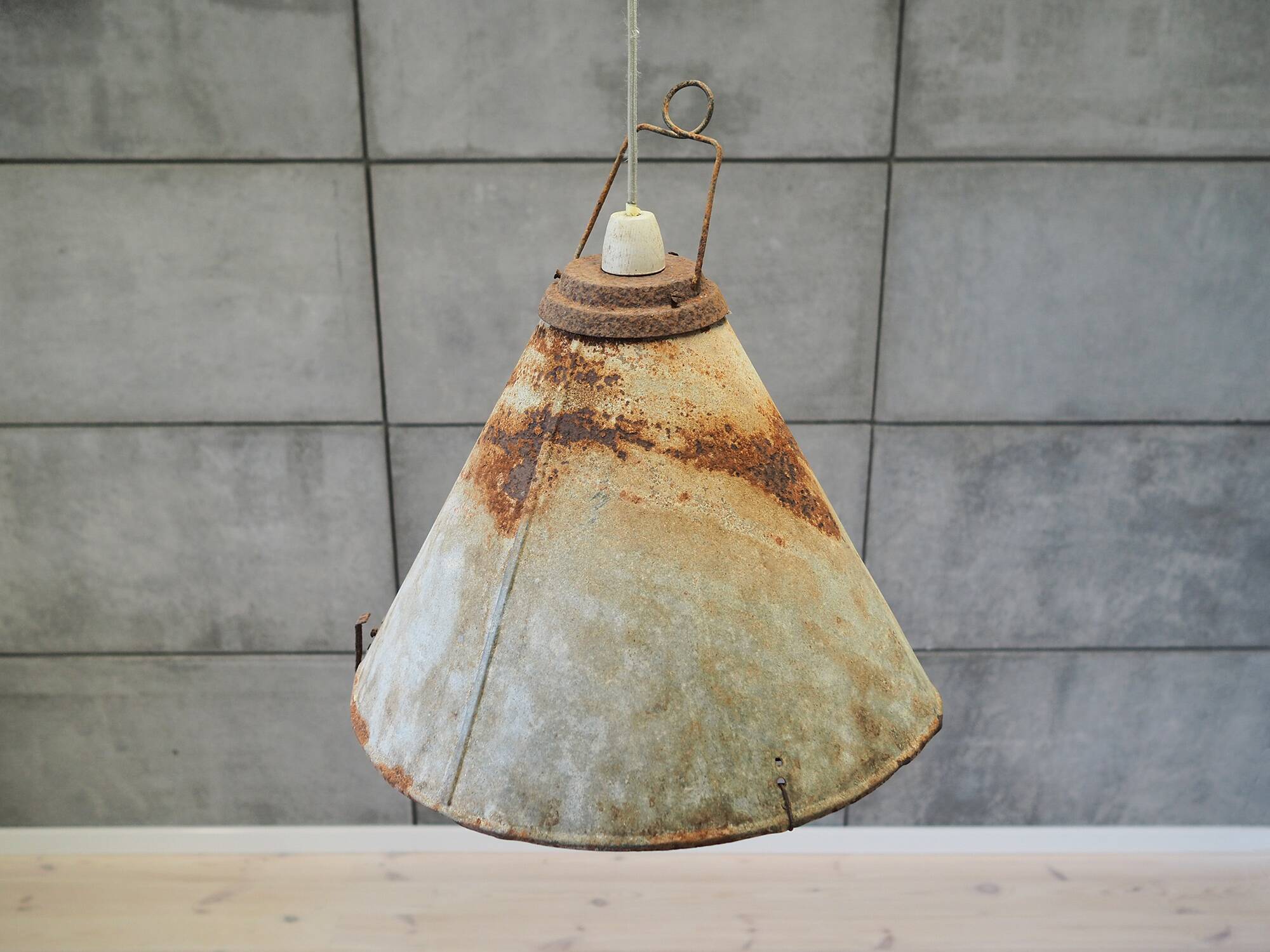 Metal lamp, industrial style, 1950s