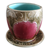 Cup and saucer in glazed ceramic end 19th