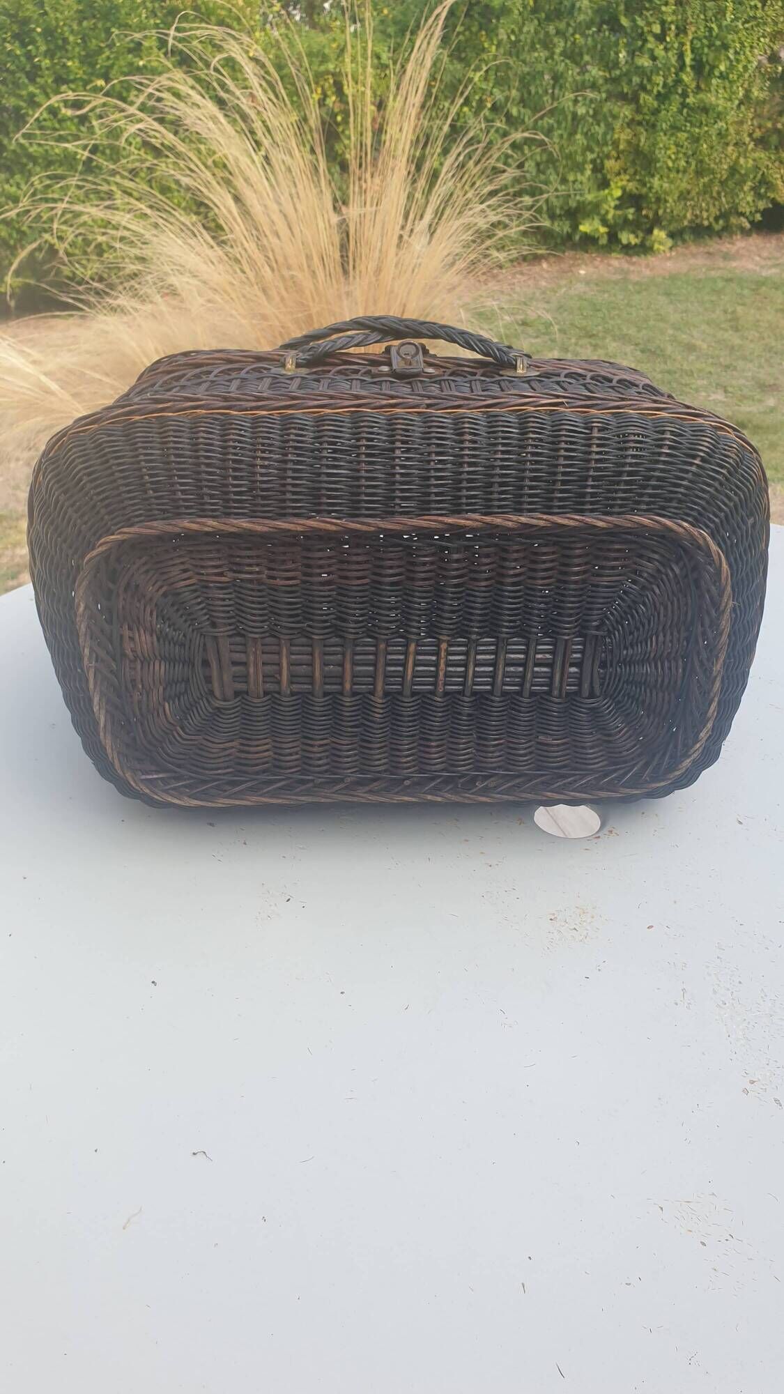 Old blackened Bressan wicker basket